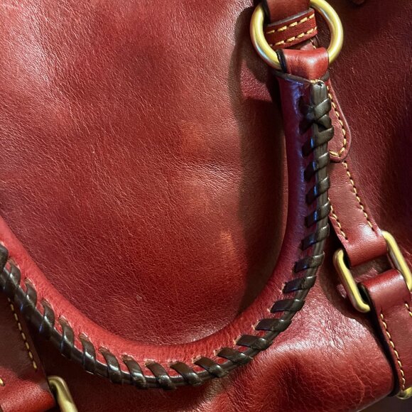 Dooney & Bourke *rare red leather* Florentine Micro Satchel - Picture 5 of 8